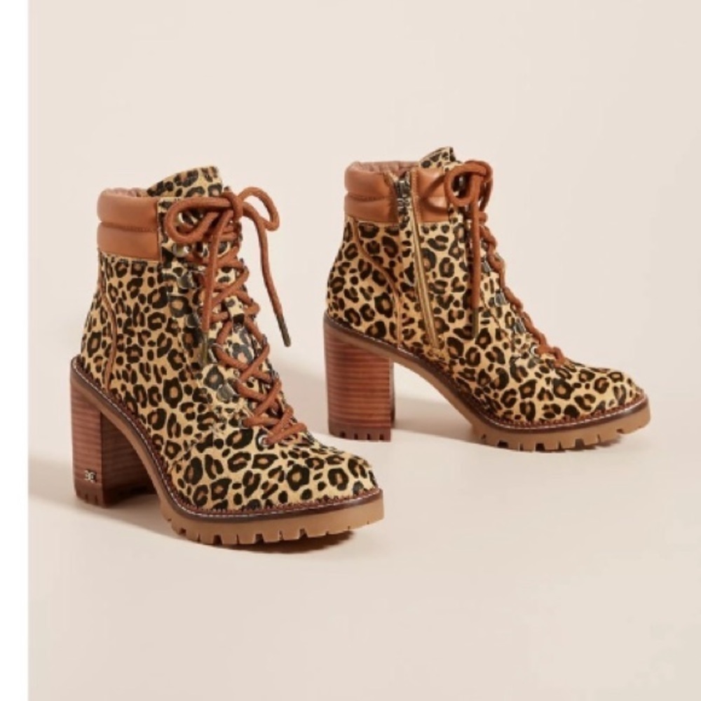Anthropologie Sam Edelman Sade Lace-Up Hiker Ankle Boots 8.5 Maximalist Mob Wife - Picture 3 of 16